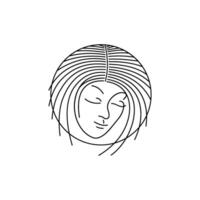 Artistic beauty women's line logo design vector