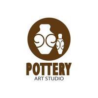 Pottery Art Studio Logo Vector Template Illustration