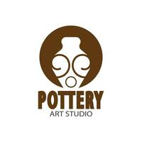 Pottery Art Studio Logo Vector Template Illustration