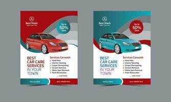 Car Wash and Car Service Flyer vector