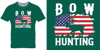 Bow hunting a tshirt print design vector