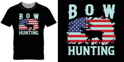 Bow hunting a t-shirt print design vector