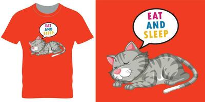 Eat and sleep a  t-shirt print design vector
