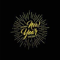 Happy New Year hand lettering vector