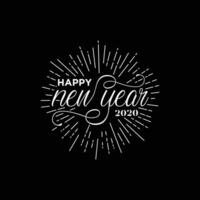 Happy New Year hand lettering vector