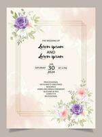 luxury and abstract wedding invitation card vector