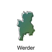 High detailed vector map of Werder modern outline, Logo Vector Design. Abstract, designs concept, logo, logotype element for template.