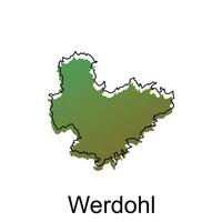 Map Of Werdohl City Modern Colorful design, illustration vector design template
