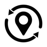 Refresh Location Vector Glyph Icon For Personal And Commercial Use.