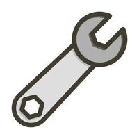 Wrench Vector Thick Line Filled Colors Icon For Personal And Commercial Use.