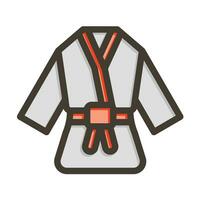 judo vector grueso línea lleno colores icono para personal y comercial usar.
