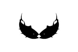 Pair of the Tuna Fish Silhouette, can use for Logo Type, Art Illustration, Pictogram, Website or Graphic Design Element. Vector Illustration