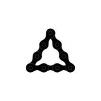 Triangle Shape created from Chain Silhouette for Motorcycle, Bike or Bicycle, Machinery, can use for Art Illustration, Logo Type, Pictogram, Website or Graphic Design Element. vector