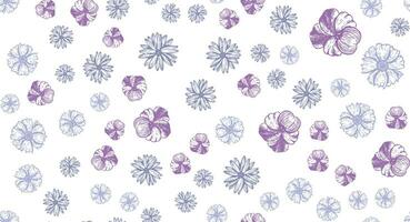 Flowers pattern Hand-drawn. Vector seamless background.