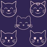 Cat hand drawn design with outline vector