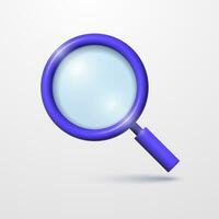 Magnifying glass in cartoon minimalist style. Concept of search, analysis, research or idea. vector