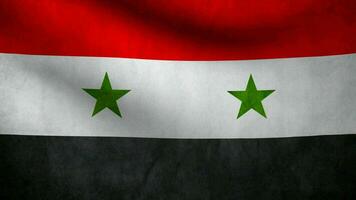 Syria flag waving at wind video