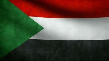 bandeira do Sudão acenando video