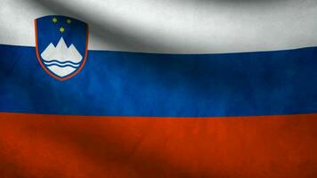 Flag of Slovenia waving at wind video