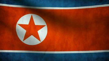 Old North Korea Flag waving video