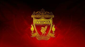 Flag of Liverpool Football Club of England waving video