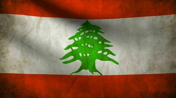 Old flag of Lebanon waving video
