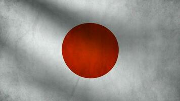 Old flag of Japan waving video