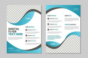 Double pages brochure template design, flyer template design, business brochure, annual report, portfolio, magazine, poster, modern presentation, a4 size banner template design vector