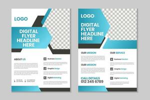 Double pages brochure template design, flyer template design, business brochure, annual report, portfolio, magazine, poster, modern presentation, a4 size banner template design vector