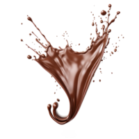 Melting chocolate burst explosion splash in the air. Isolated png