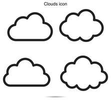 nubes icono, vector ilustración.