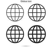 globus icono, vector ilustración.