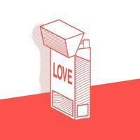 el paquete de cigarrillos con inscripción amor. vector ilustraciones.