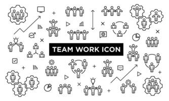 minimalista y moderno equipo trabajar, oficina, negocio, personas organización icono conjunto vector