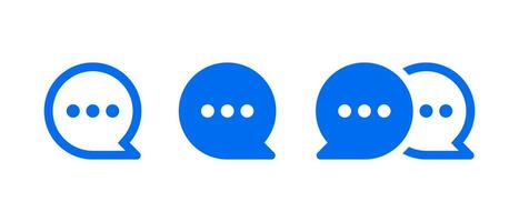 Minimalist and Modern Speech Bubble Chat Line Icon Set vector