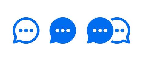 Minimalist and Modern Speech Bubble Chat Line Icon Set vector