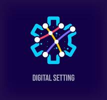 Creative digital setting corporate design. Unique color transitions. Unique virtual technology and connection template. vector