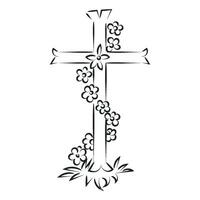 Christian line art design for print vector