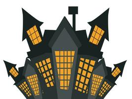 Vector ghost house Silhouette Creepy old style for Halloween festival 31st October