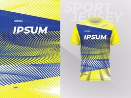 blue yellow shirt mockup design template for sport jersey vector