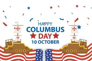 09 October celebration happy Columbus day banner and social media template vector illustration