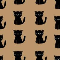 Halloween seamless pattern with cartoon cat and halloween element. cute halloween wallpaper for holiday theme, gift wrap paper vector