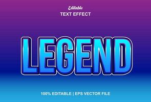 legend text effect with blue color graphic style and editable. vector