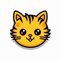 Cute cat face. Vector illustration. Isolated on white background.