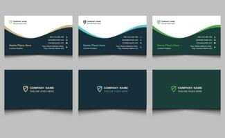 Creative wave unique elegant clean modern professional   corporate identity company minimal name visiting business card design template. vector