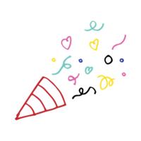 Cone and confetti illustration png