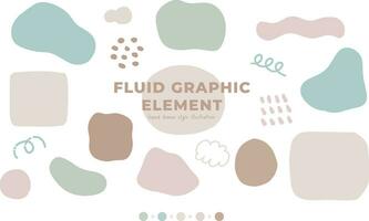 Hand drawn flat pastel minimal abstract fluid shape element design vector illustration. For text space, social media, background, banner, header, fashion, blog