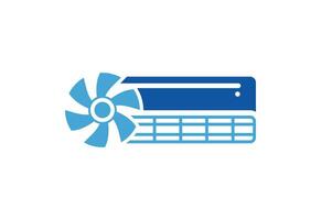 Air conditioner logo design, cleaning and repairing an air conditioner vector design concept