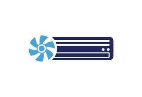 Air conditioner logo design, cleaning and repairing an air conditioner vector design concept