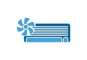 Air conditioner logo design, cleaning and repairing an air conditioner vector design concept